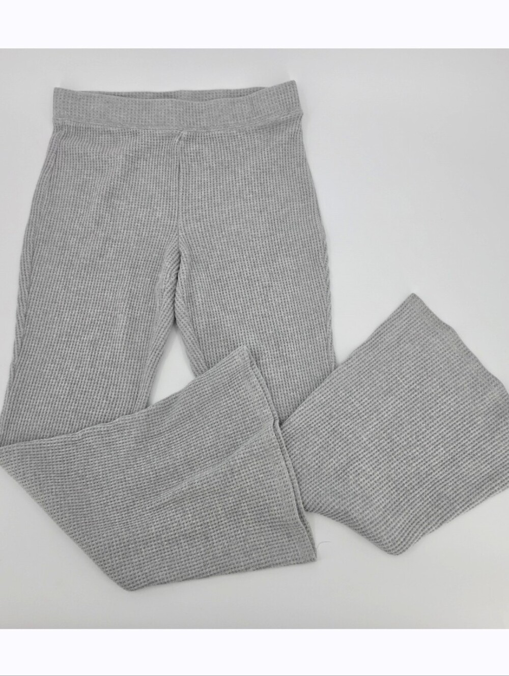 Aerie Pull On Waffle Knit Flare Pant Large Gray
